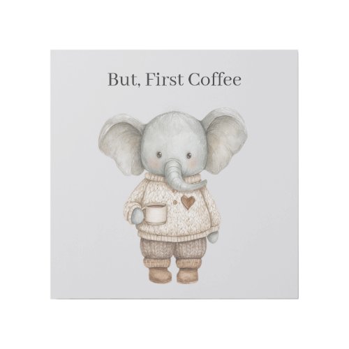 Elephant Coffee Cup Gallery Wrap