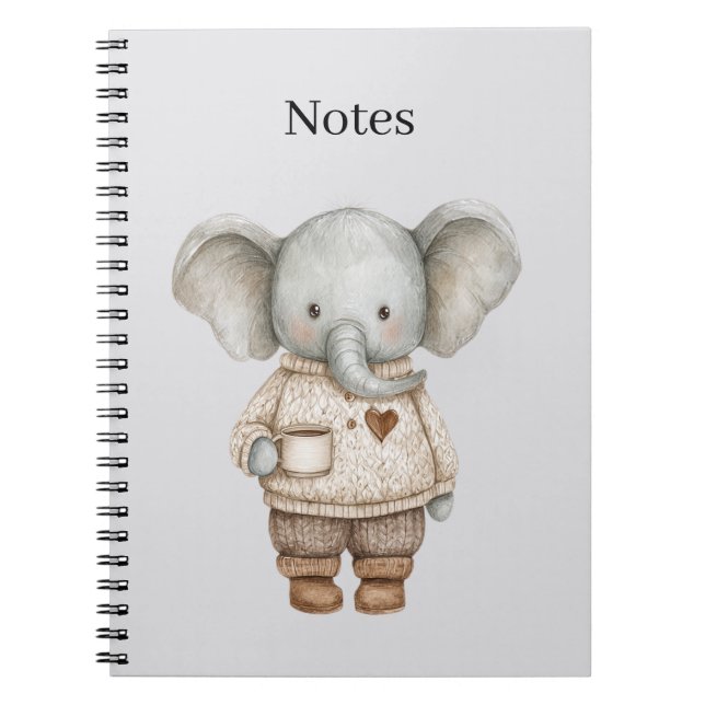 Elephant Coffee Cup Notebook (Front)