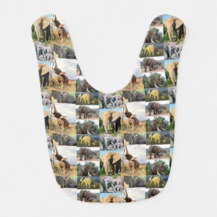 Elephant Color Photo Baby Bib