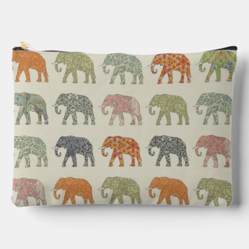Elephant Colorful Animal Pattern Accessory Pouch