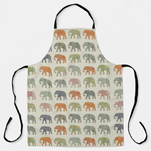 Elephant Colorful Animal Pattern Apron