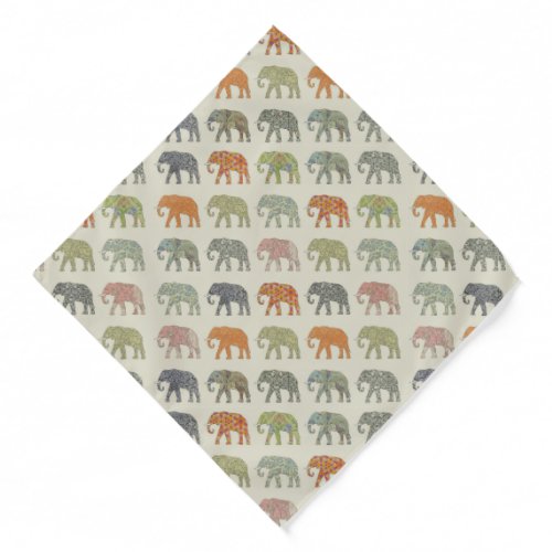 Elephant Colorful Animal Pattern Bandana