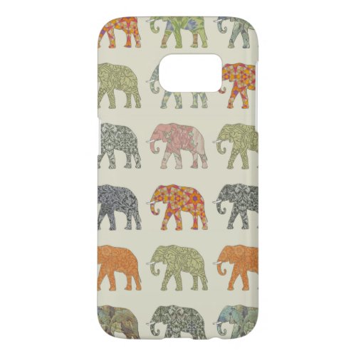 Elephant Colorful Animal Pattern Samsung Galaxy S7 Case