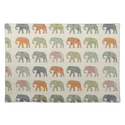 Elephant Colorful Animal Pattern Cloth Placemat