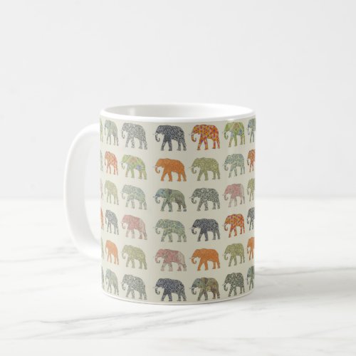Elephant Colorful Animal Pattern Coffee Mug