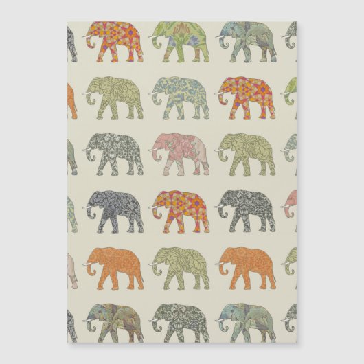 Elephant Colorful Animal Pattern Contemporary (Front)