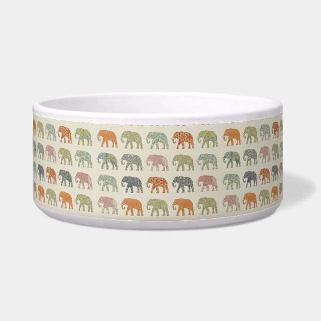 Elephant Colorful Animal Pattern Contemporary Bowl (Front)