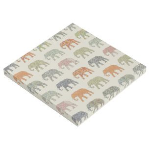 Elephant Colorful Animal Pattern Contemporary Gallery Wrap