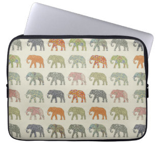 Elephant Colorful Animal Pattern Contemporary Laptop Sleeve