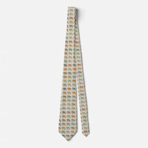 Elephant Colorful Animal Pattern Contemporary Neck Tie