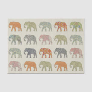 Elephant Colorful Animal Pattern Contemporary Tissue Paper