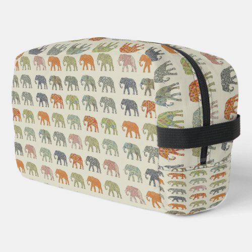 Elephant Colorful Animal Pattern Dopp Kit