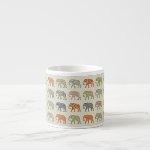 Elephant Colorful Animal Pattern Espresso Cup