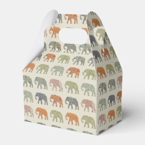 Elephant Colorful Animal Pattern Favor Boxes