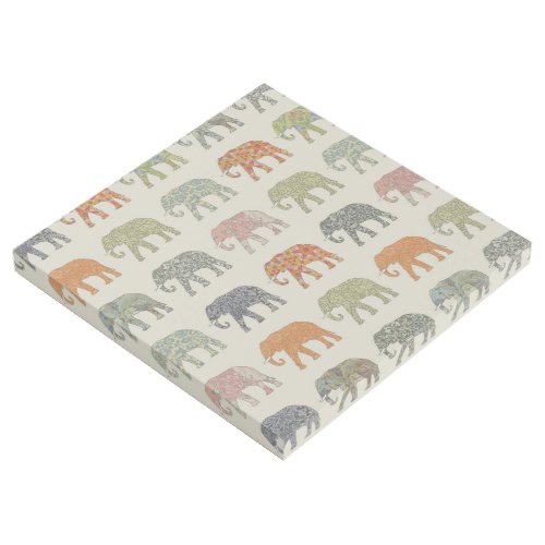 Elephant Colorful Animal Pattern Gallery Wrap
