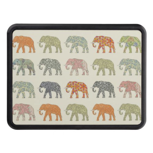 Elephant Colorful Animal Pattern Hitch Cover
