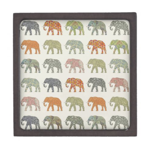 Elephant Colorful Animal Pattern Jewelry Box