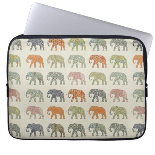 Elephant Colorful Animal Pattern Laptop Sleeve