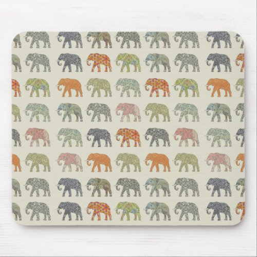 Elephant Colorful Animal Pattern Mouse Pad