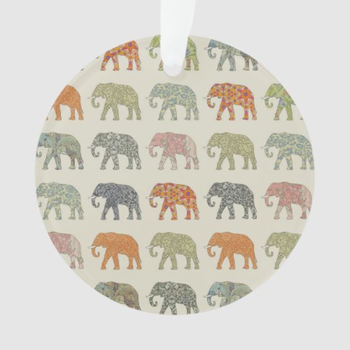 Elephant Colorful Animal Pattern Ornament