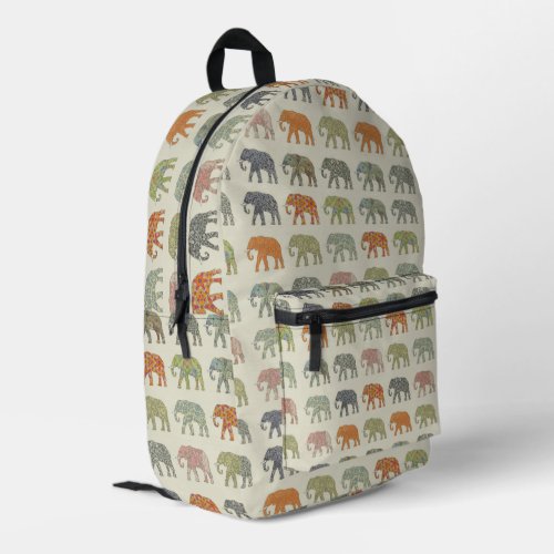 Elephant Colorful Animal Pattern Printed Backpack