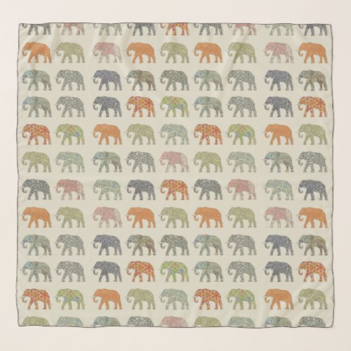 Elephant Colorful Animal Pattern Scarf