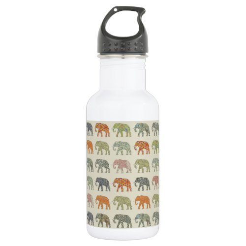 Elephant Colorful Animal Pattern Stainless Steel Water Bottle