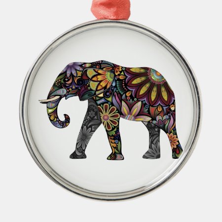Elephant Colorful Metal Ornament