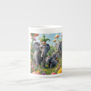Elephant colorful whimsical mug