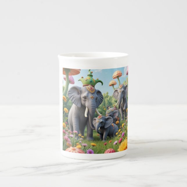 Elephant colorful whimsical mug (Front)