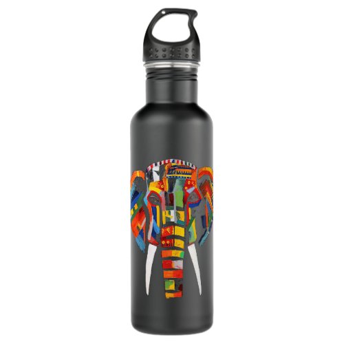 Elephant Colourful Artwork 2Animal Motif Art Anima Stainless Steel Water Bottle
