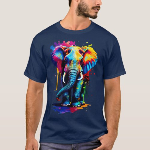 Elephant Colourful Cute African Elephant T_Shirt
