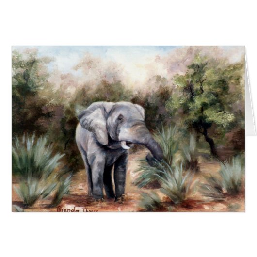 Elephant ComingThrough Blank Card (Front Horizontal)