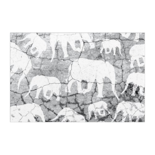 Elephant Concrete Jungle Pattern Acrylic Print