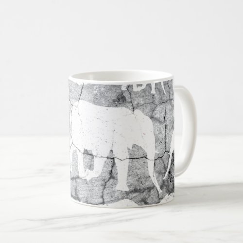 Elephant Concrete Jungle Pattern Coffee Mug