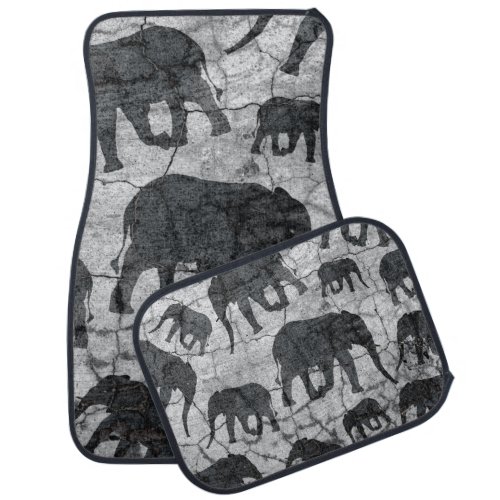 Elephant Concrete Jungle Pattern Design Car Floor Mat