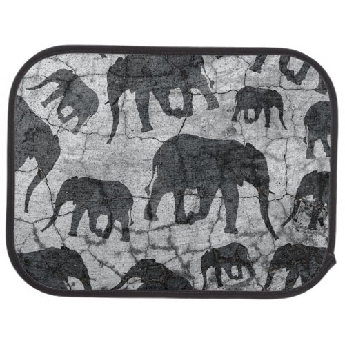 Elephant Concrete Jungle Pattern Design Car Floor Mat