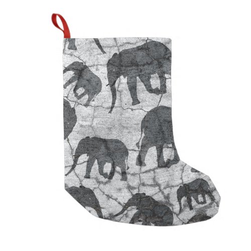 Elephant Concrete Jungle Pattern Design Small Christmas Stocking