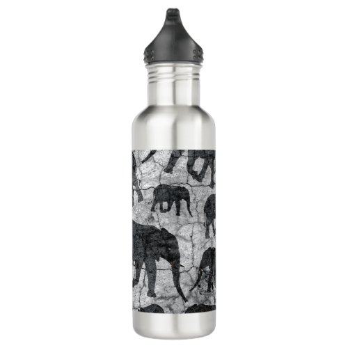 Elephant Concrete Jungle Pattern Design Stainless Steel Water Bottle