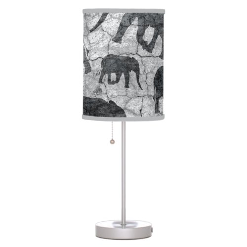 Elephant Concrete Jungle Pattern Design Table Lamp