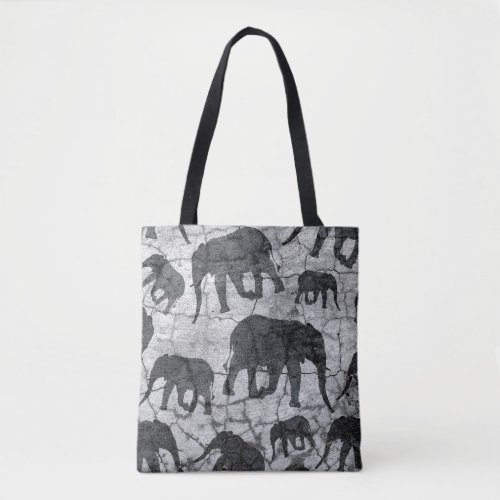 Elephant Concrete Jungle Pattern Design Tote Bag