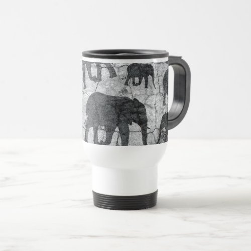 Elephant Concrete Jungle Pattern Design Travel Mug