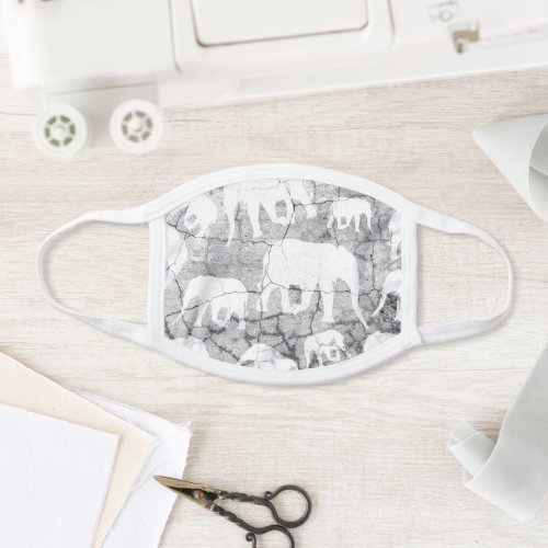 Elephant Concrete Jungle Pattern Face Mask