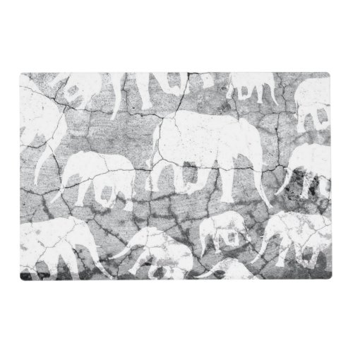 Elephant Concrete Jungle Pattern Placemat