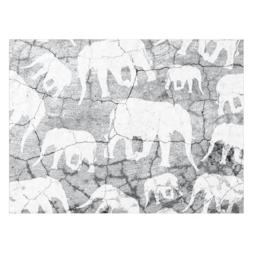 Elephant Concrete Jungle Pattern Tablecloth