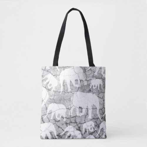 Elephant Concrete Jungle Pattern Tote Bag