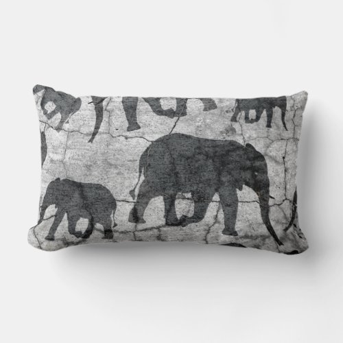 Elephant Concrete Pattern Design Lumbar Pillow