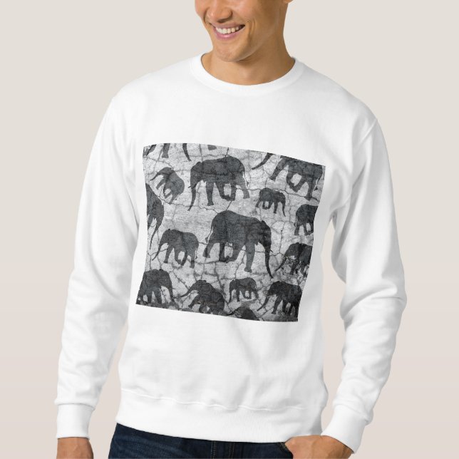 Elephant Concrete Pattern Design Sweatshirt (Front)