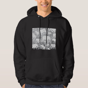 Elephant Concrete Pattern Hoodie