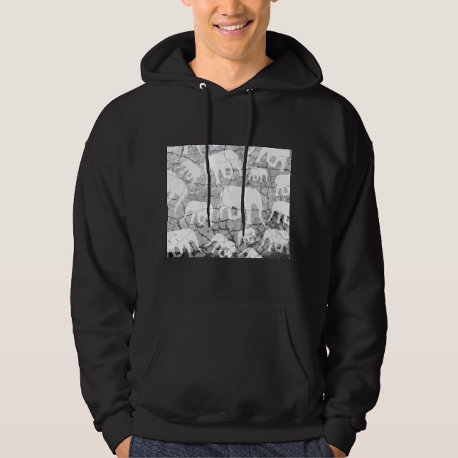 Elephant Concrete Pattern Hoodie (Front)